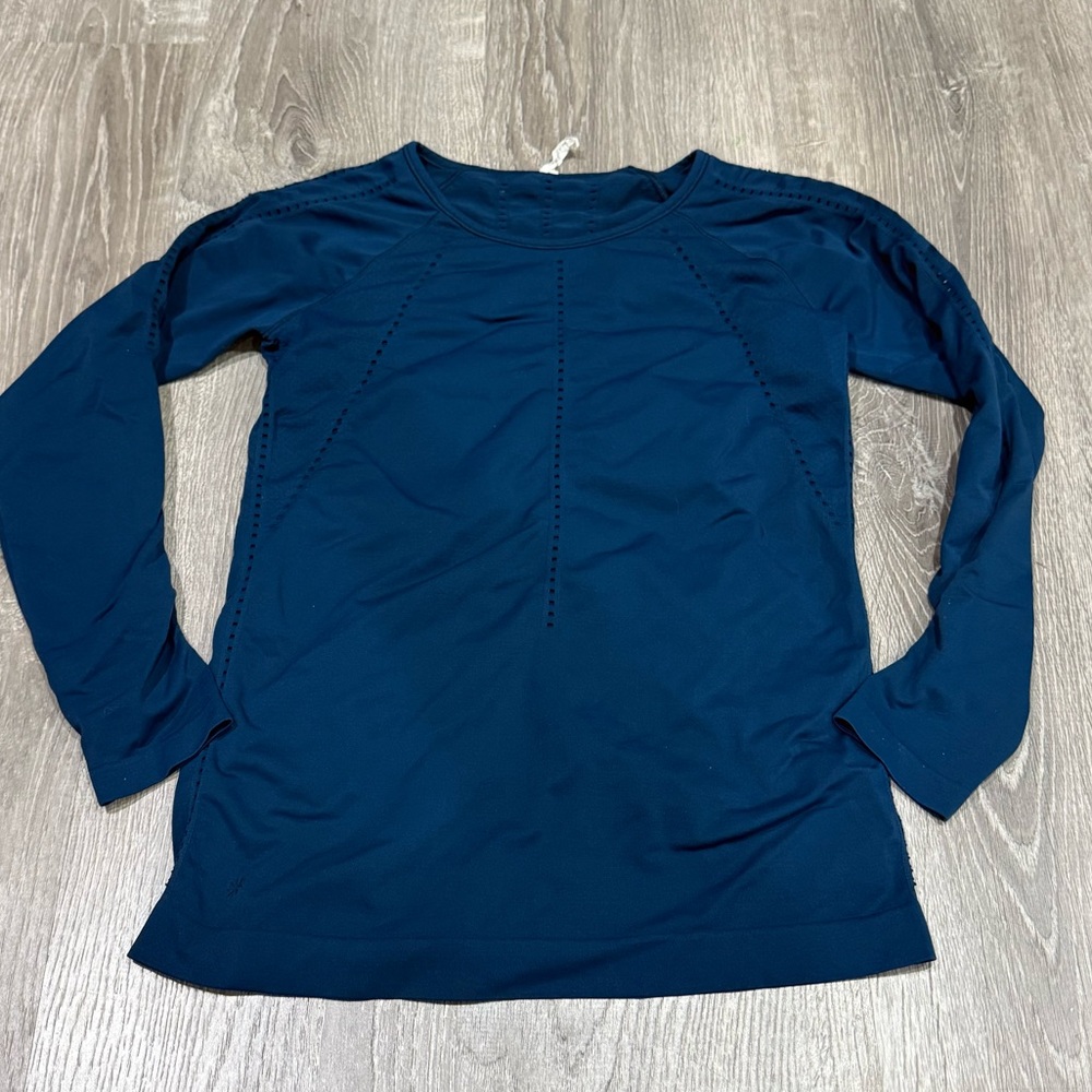 Athleta Foothill Seamless Long Sleeve size small Navy